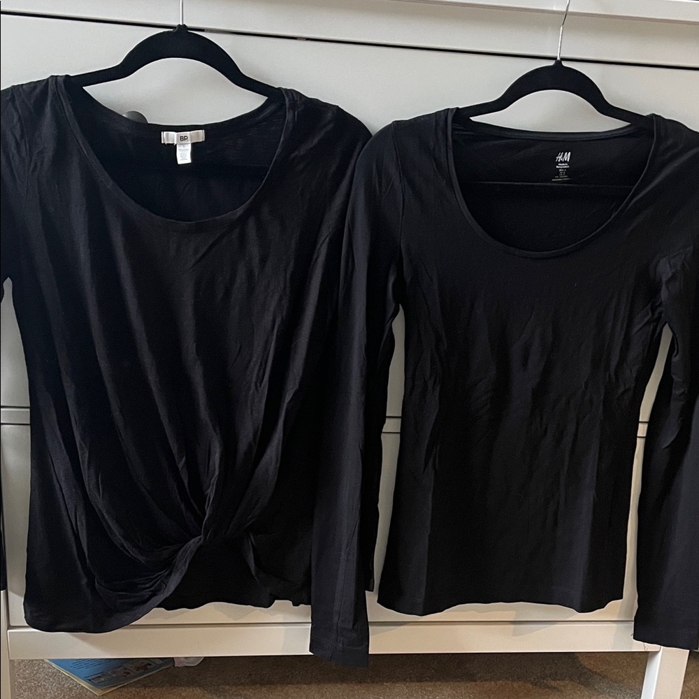 H&M & BP Women's Black Long Sleeve Tops - Set of 2